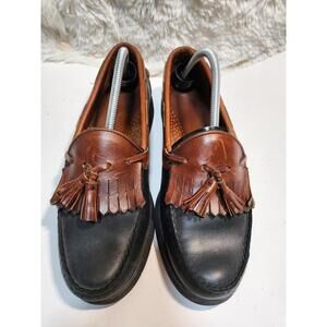 SEBAGO Handsewn Men’s Sz 10  Leather Shoes Tassel Kilt Brown Black Dual Loafers